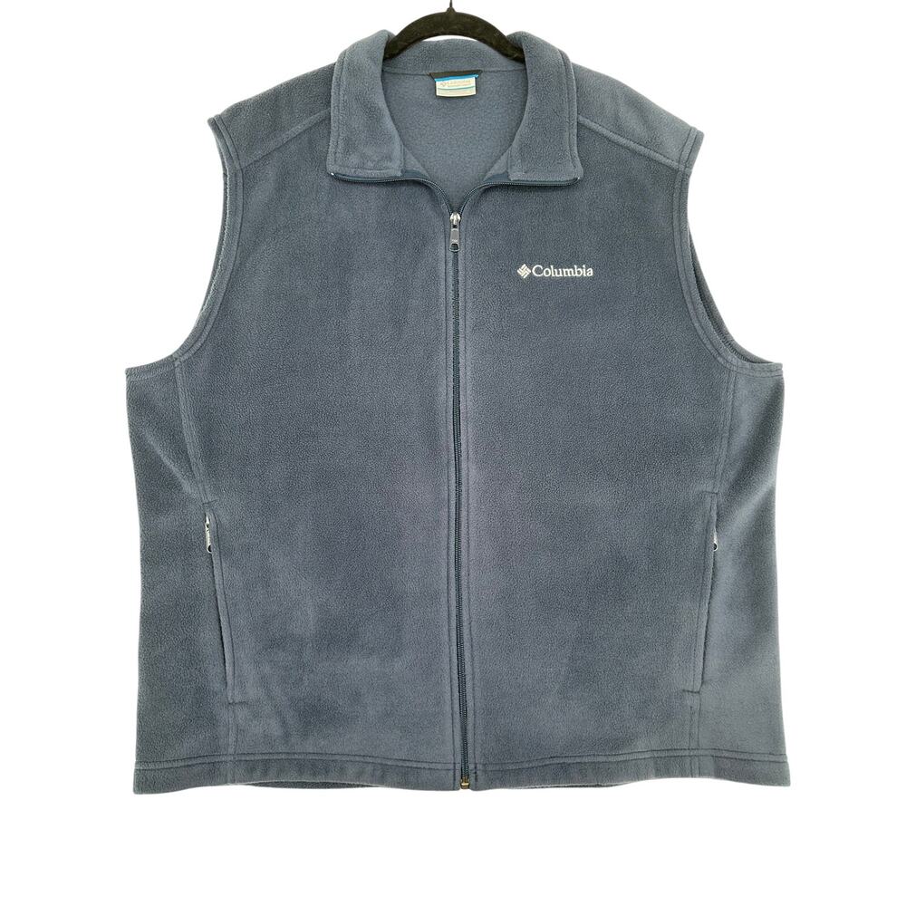 Columbia Mens Cathedral Peak II Fleece Sleeveless Vest Navy Blue XL - Picture 3 of 8